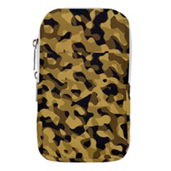 Black Yellow Brown Camouflage Pattern Waist Pouch (small) by SpinnyChairDesigns