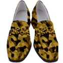 Black Yellow Brown Camouflage Pattern Women s Chunky Heel Loafers View1