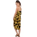 Black Yellow Brown Camouflage Pattern Waist Tie Cover Up Chiffon Dress View2