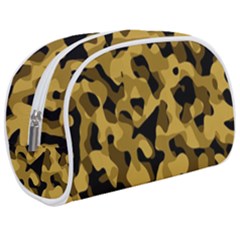 Black Yellow Brown Camouflage Pattern Makeup Case (medium) by SpinnyChairDesigns