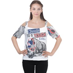 Choose To Be Tough & Chill Cutout Shoulder Tee