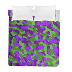 Purple and Green Camouflage Duvet Cover Double Side (Full/ Double Size)