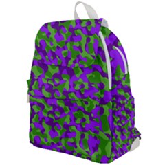 Purple And Green Camouflage Top Flap Backpack by SpinnyChairDesigns