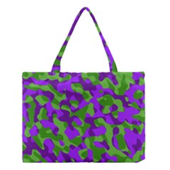 Purple and Green Camouflage Medium Tote Bag