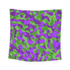 Purple And Green Camouflage Square Tapestry (small) by SpinnyChairDesigns