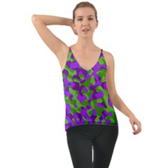 Purple and Green Camouflage Chiffon Cami