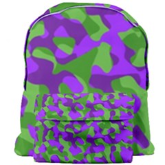 Purple And Green Camouflage Giant Full Print Backpack by SpinnyChairDesigns