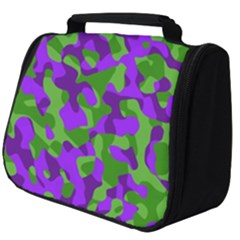 Purple And Green Camouflage Full Print Travel Pouch (big) by SpinnyChairDesigns