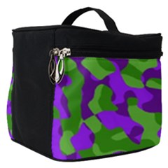 Purple And Green Camouflage Make Up Travel Bag (small) by SpinnyChairDesigns