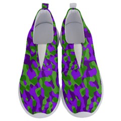 Purple and Green Camouflage No Lace Lightweight Shoes