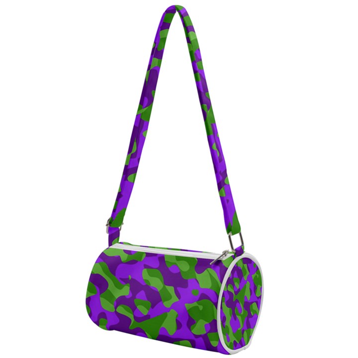 Purple and Green Camouflage Mini Cylinder Bag