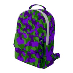 Purple And Green Camouflage Flap Pocket Backpack (large) by SpinnyChairDesigns