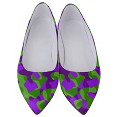 Purple And Green Camouflage Women s Low Heels by SpinnyChairDesigns