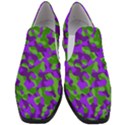 Purple and Green Camouflage Women Slip On Heel Loafers View1