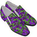 Purple and Green Camouflage Women Slip On Heel Loafers View3