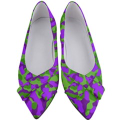 Purple And Green Camouflage Women s Bow Heels by SpinnyChairDesigns