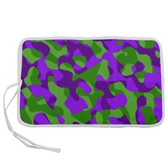 Purple And Green Camouflage Pen Storage Case (m) by SpinnyChairDesigns