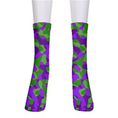 Purple and Green Camouflage Men s Crew Socks