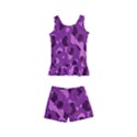 Dark Purple Camouflage Pattern Kids  Boyleg Swimsuit View1