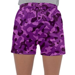 Dark Purple Camouflage Pattern Sleepwear Shorts by SpinnyChairDesigns