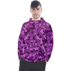 Dark Purple Camouflage Pattern Men s Pullover Hoodie