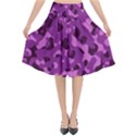 Dark Purple Camouflage Pattern Flared Midi Skirt View1