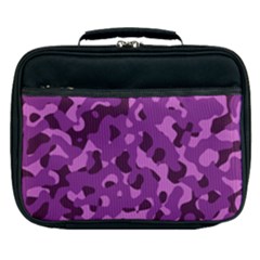 Dark Purple Camouflage Pattern Lunch Bag by SpinnyChairDesigns