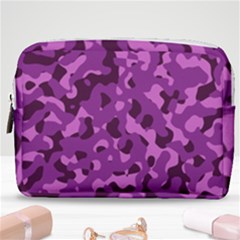 Dark Purple Camouflage Pattern Make Up Pouch (medium) by SpinnyChairDesigns