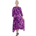 Dark Purple Camouflage Pattern Quarter Sleeve Wrap Front Maxi Dress View2