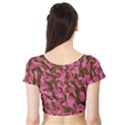 Pink and Brown Camouflage Short Sleeve Crop Top View2