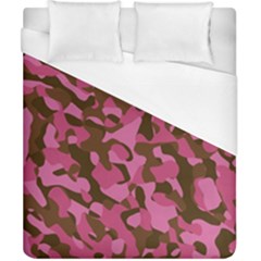 Pink And Brown Camouflage Duvet Cover (california King Size) by SpinnyChairDesigns