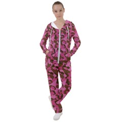 Pink And Brown Camouflage Women s Tracksuit by SpinnyChairDesigns