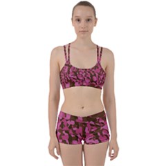 Pink And Brown Camouflage Perfect Fit Gym Set by SpinnyChairDesigns