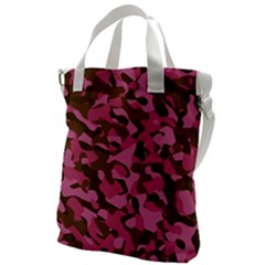 Pink And Brown Camouflage Canvas Messenger Bag by SpinnyChairDesigns