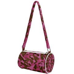 Pink And Brown Camouflage Mini Cylinder Bag