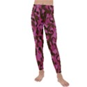 Pink and Brown Camouflage Kids  Lightweight Velour Leggings View1