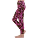 Pink and Brown Camouflage Kids  Lightweight Velour Leggings View2