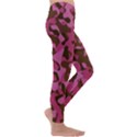 Pink and Brown Camouflage Kids  Lightweight Velour Leggings View3