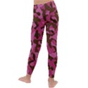 Pink and Brown Camouflage Kids  Lightweight Velour Leggings View4