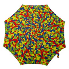 Colorful Rainbow Camouflage Pattern Hook Handle Umbrellas (medium) by SpinnyChairDesigns