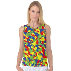 Colorful Rainbow Camouflage Pattern Women s Basketball Tank Top by SpinnyChairDesigns