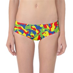 Colorful Rainbow Camouflage Pattern Classic Bikini Bottoms by SpinnyChairDesigns