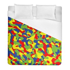 Colorful Rainbow Camouflage Pattern Duvet Cover (full/ Double Size) by SpinnyChairDesigns