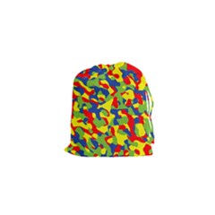 Colorful Rainbow Camouflage Pattern Drawstring Pouch (xs) by SpinnyChairDesigns