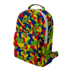 Colorful Rainbow Camouflage Pattern Flap Pocket Backpack (large) by SpinnyChairDesigns