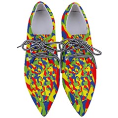 Colorful Rainbow Camouflage Pattern Pointed Oxford Shoes by SpinnyChairDesigns