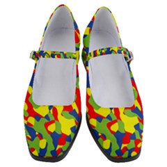 Colorful Rainbow Camouflage Pattern Women s Mary Jane Shoes