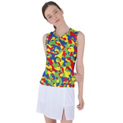 Colorful Rainbow Camouflage Pattern Women s Sleeveless Sports Top