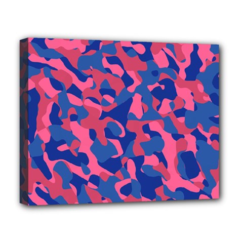 Blue and Pink Camouflage Pattern Deluxe Canvas 20  x 16  (Stretched)