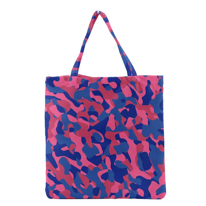 Blue and Pink Camouflage Pattern Grocery Tote Bag